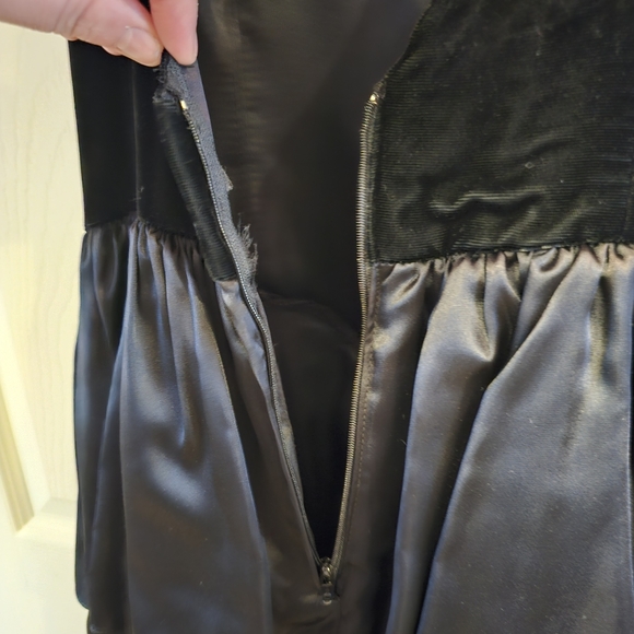 GUNNIE SAX Vintage Prom Party Tiered Dress Velvet Ruffle Mesh Floral Beadwork - Picture 9 of 12